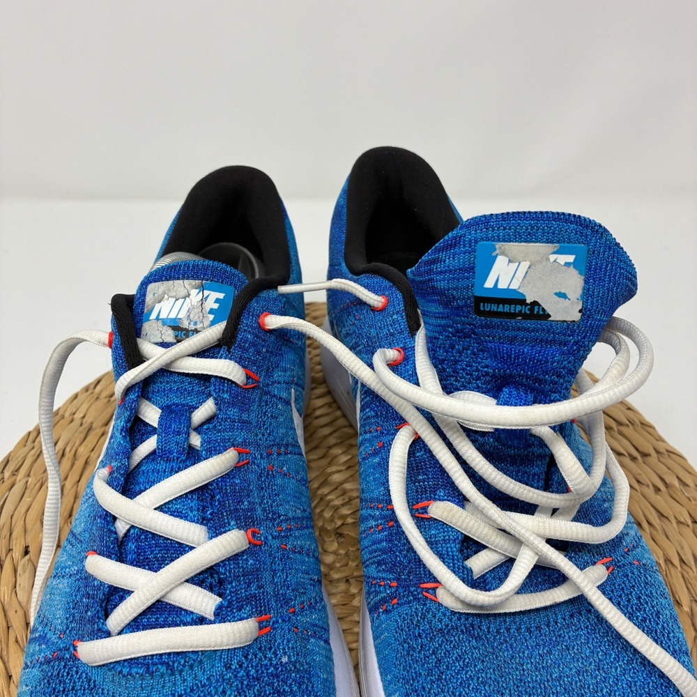 Nike LunarEpic Low Flyknit Blue Orange Running Shoes Men's Size 11 843764-401 - Picture 8 of 9